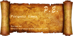 Porgesz Emma névjegykártya